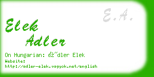 elek adler business card